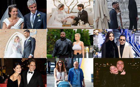 Collage di foto di matrimoni con stili diversi: classico, moderno, rustico