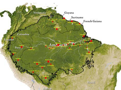 Mappa dell'Amazzonia con le aree di interesse pastorale
