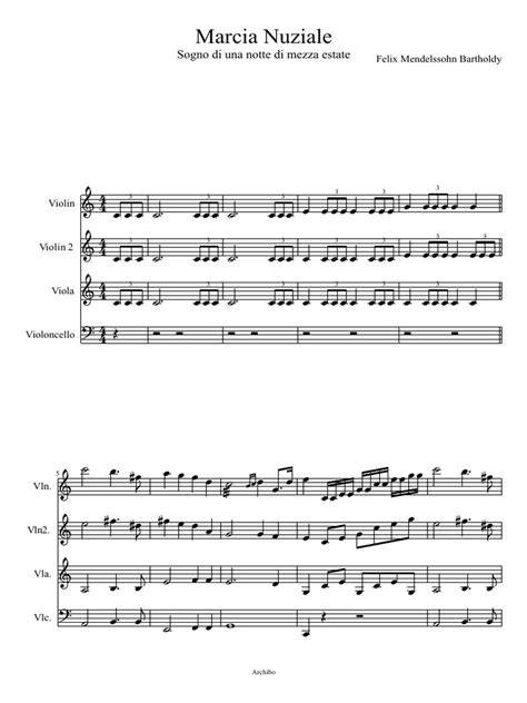 Partitura della Marcia Nuziale di Lohengrin