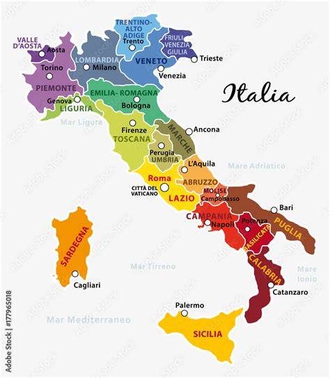 Mappa dell'Italia con i tassi di fecondità per regione