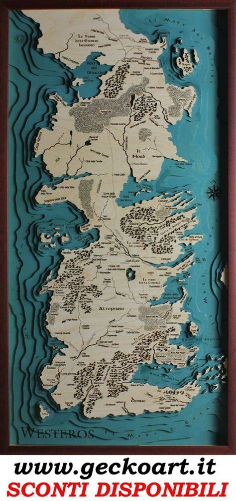 Mappa di Westeros con evidenziate le location chiave