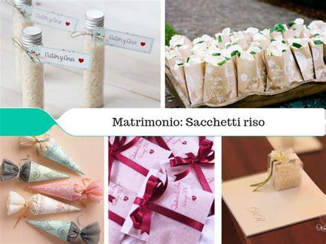 Sacchetti di riso e petali per lancio matrimonio