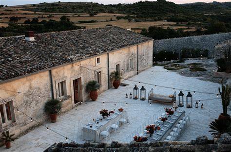 Vista panoramica della location del matrimonio a Noto, Sicilia
