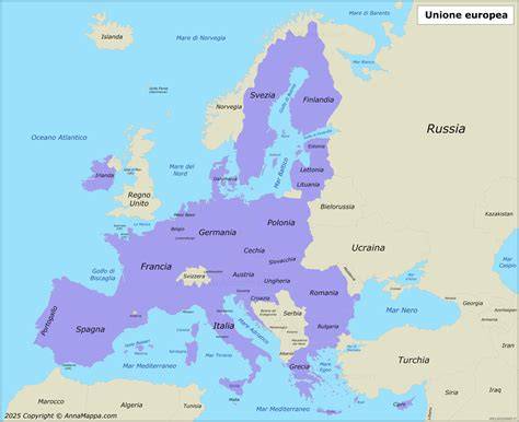 Mappa dell'Europa con destinazioni popolari per addii al nubilato