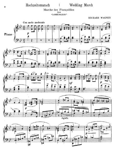 Partitura musicale della Marcia Nuziale di Wagner
