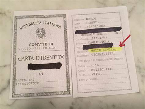 Documento di identità con stato civile