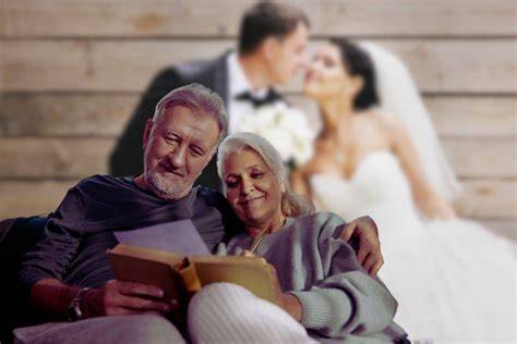 Coppia felice al matrimonio