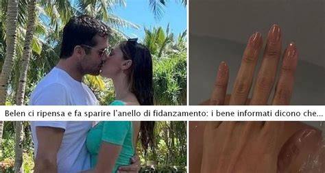 Belen Rodriguez con anello di fidanzamento