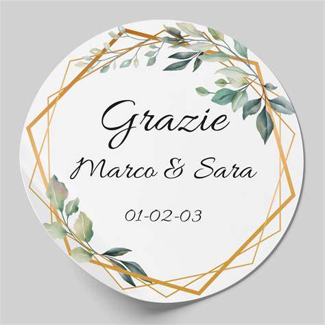 Design di etichette adesive personalizzate per matrimonio