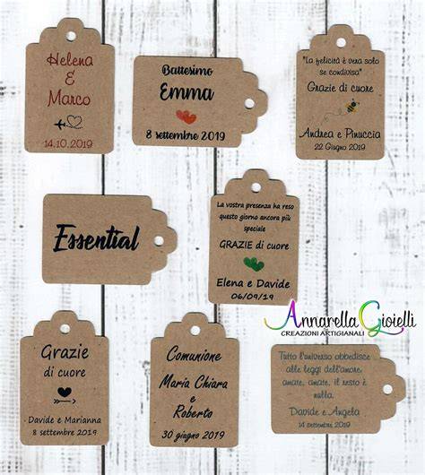Grafica di etichette personalizzate per bomboniere
