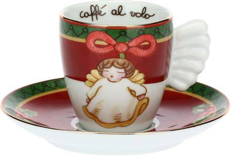 Bomboniera con tazzina da caffè decorata