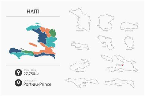 Mappa di Haiti che mostra le aree colpite dal terremoto e dall'epidemia di colera