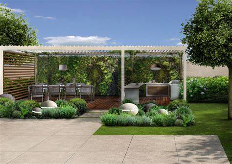 Pergola bioclimatica RGM con cucina all'aperto