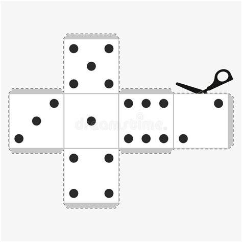 Illustrazione di un dado di carta pronto per essere assemblato