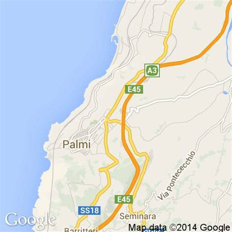 Mappa di Palmi con indicazione di Temptation's Gallery