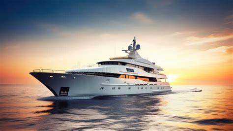 Yacht di lusso ormeggiato in una baia con mare cristallino
