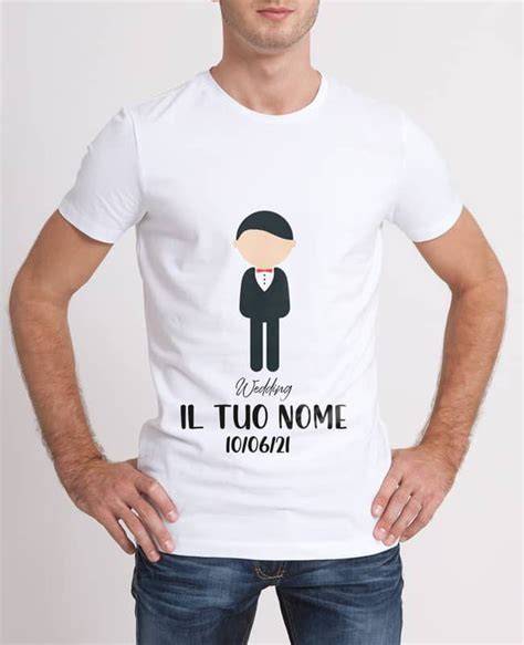 Esempio di maglietta personalizzata con il nome dello sposo
