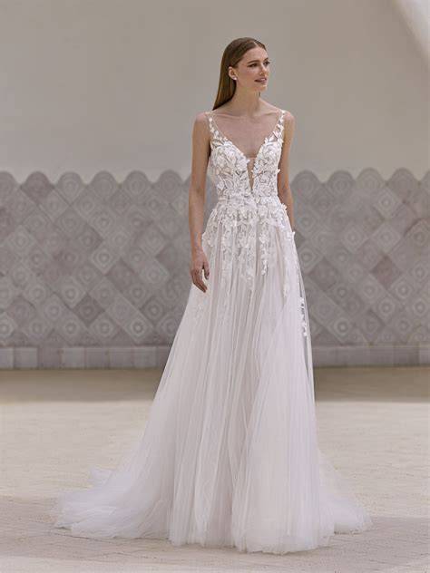Abito da sposa scollo a V con schiena scoperta