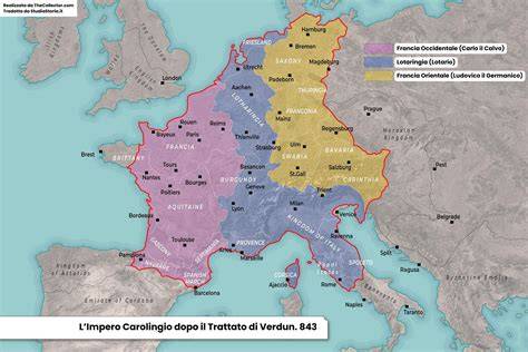 Mappa dell'Impero Carolingio