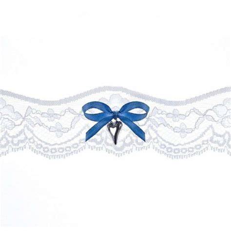 Giarrettiera bianca con fiocco blu