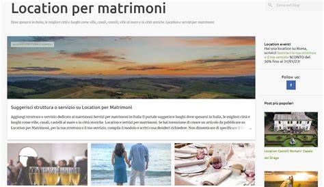 mappa delle location per matrimoni all'aperto in Italia