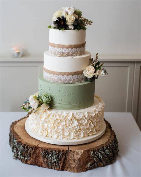 Decorazione torta nuziale con elementi floreali mediterranei