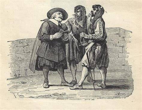 Illustrazione dei bravi di Don Rodrigo che minacciano Don Abbondio