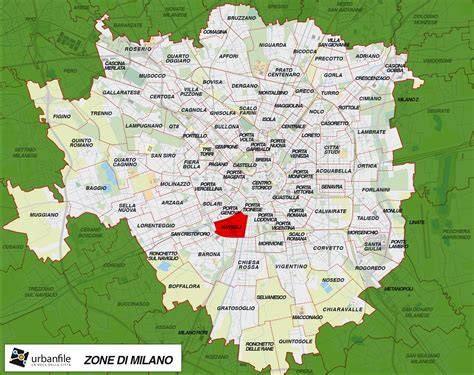 Mappa di Milano con evidenziata la zona di Porta Venezia