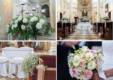 Dettagli floreali dell'allestimento del matrimonio