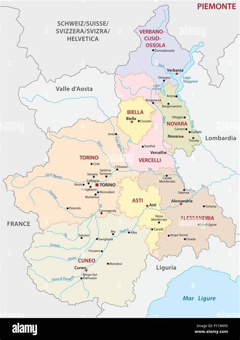 Mappa del Piemonte con evidenziati i castelli per matrimoni