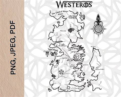 Mappa di Westeros stilizzata per maglietta