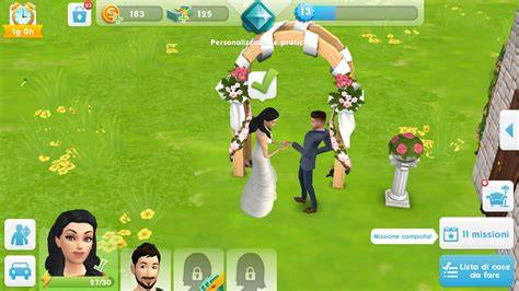 Oggetti per la cerimonia nuziale in The Sims Mobile