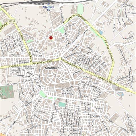 Mappa di Altamura con evidenziate aree per eventi