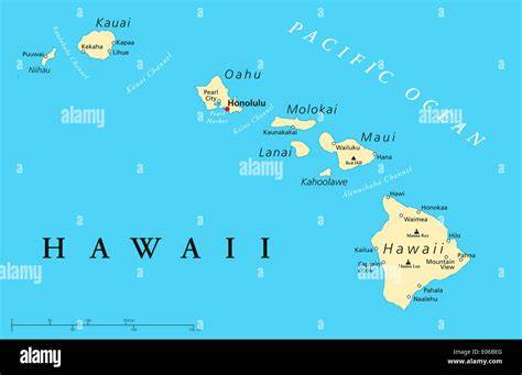 Mappa delle isole Hawaii con possibili itinerari della nave