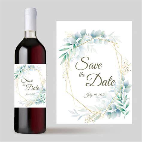 Design di etichette per vino personalizzate per matrimonio