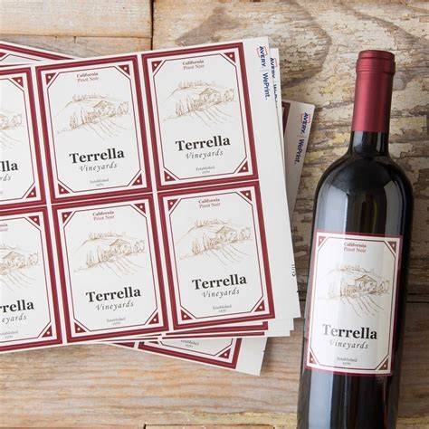 Tipi di etichette vino disponibili