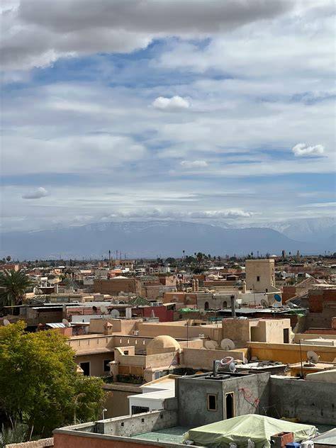Vista aerea di Marrakech con i suoi mercati