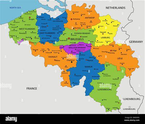 Mappa del Belgio con i luoghi delle riprese