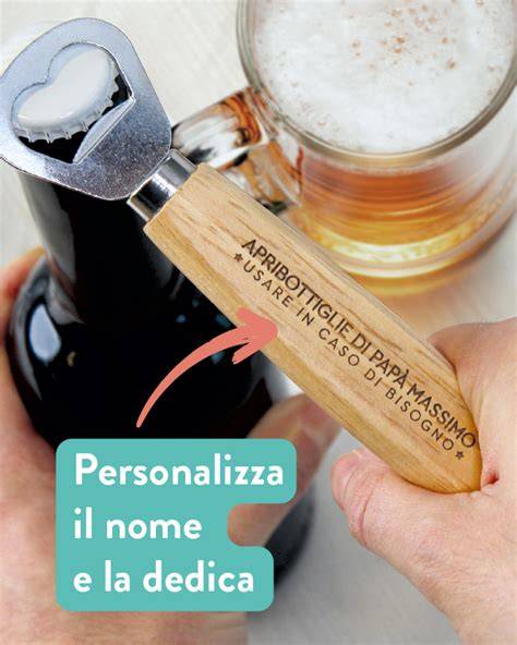 Cavatappi in legno personalizzato con nomi e data