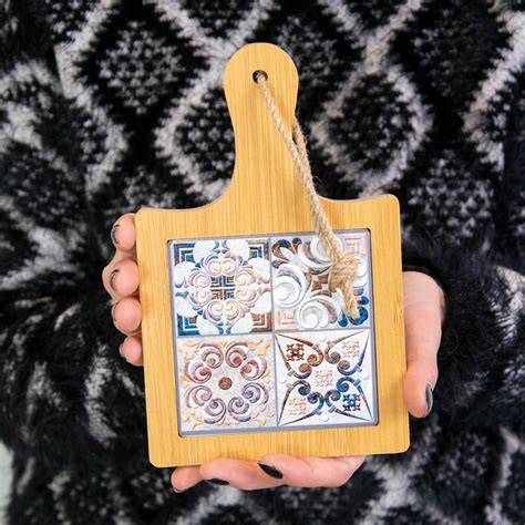 Tagliere sottopentola con maiolica siciliana
