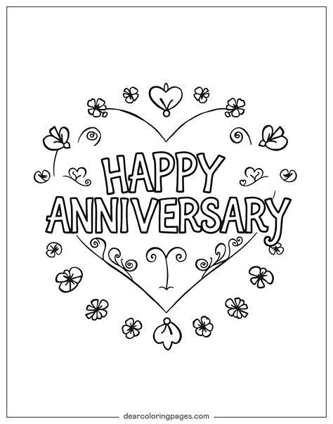 Collage di diversi disegni da colorare a tema anniversario