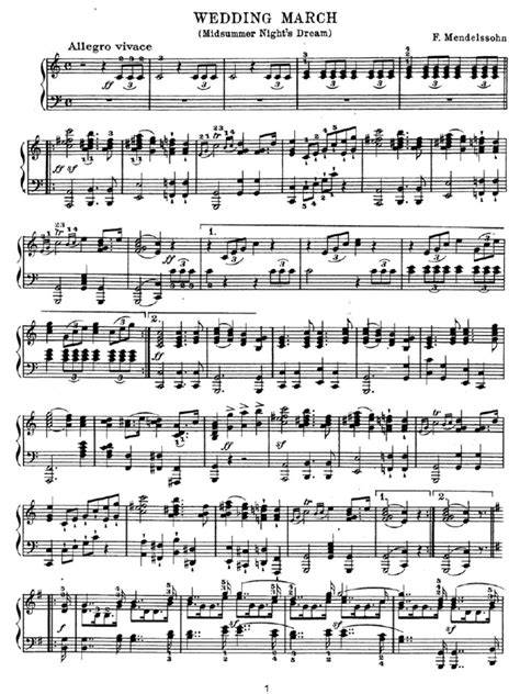 Partitura della Marcia Nuziale di Mendelssohn