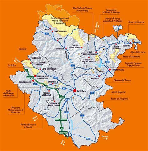Mappa di Arezzo con indicazione della Località S. Giuliano
