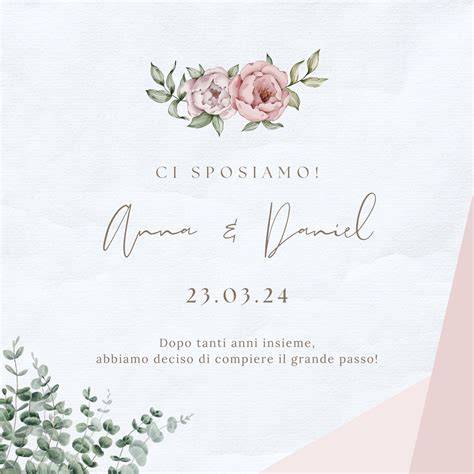 Esempi di diverse tipologie di inviti di matrimonio