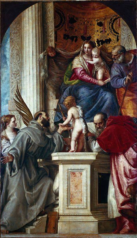 Dettaglio dei santi nella Sacra Conversazione