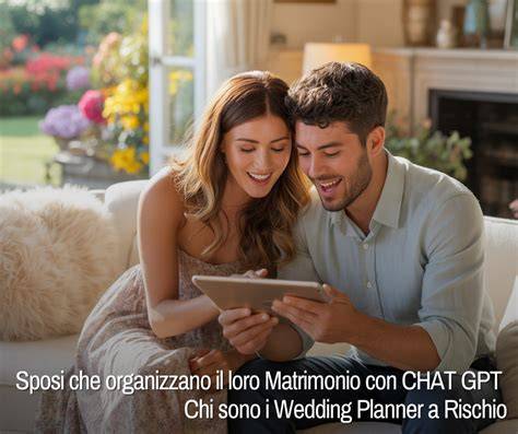 Illustrazione di una wedding planner che coordina i fornitori durante un matrimonio.