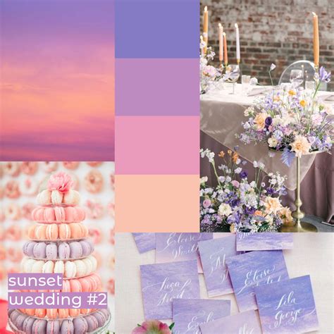 Moodboard con ispirazioni cromatiche basate su location e temi di matrimonio