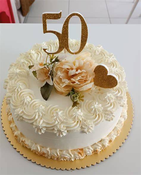 Torta 50 anni di matrimonio con effetto trapuntato