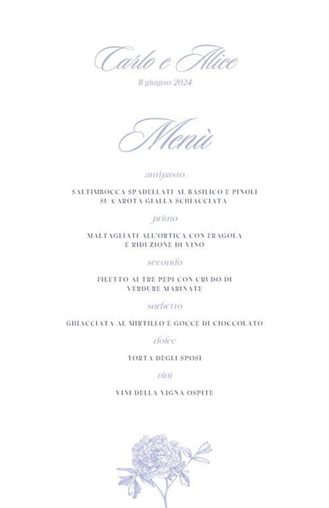 Menu di matrimonio con specialità siciliane