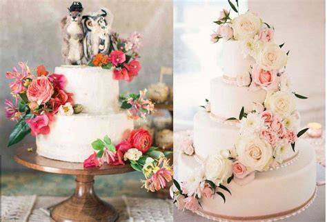 Varietà di fiori freschi per torte nuziali